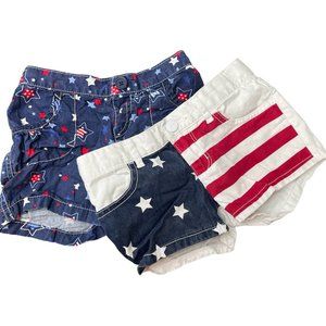 Patriotic Shorts Set GUC Girls Sz 5